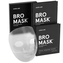 BRO MASK Korean Face Mask for Men: 2 Pc. Hydrating Anti Aging Sheet Masks with Vitamin C, Vitamin E, Hyaluronic Acid, Hydrolyzed Collagen for