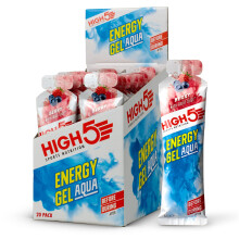 HIGH5 Energy Gel Aqua - Quick Release Sports Gels to Power Muscles for Top Performance - Natural Fruit Juice & No Caffeine - On The Go Energy Boost