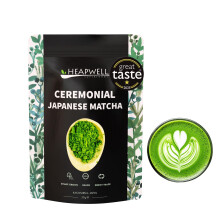 Heapwell Matcha Japanese Ceremonial Grade Green Tea Powder Great Taste Award Winner 2024 Sourced from Kagoshima Japan (30g, 30 Servings)