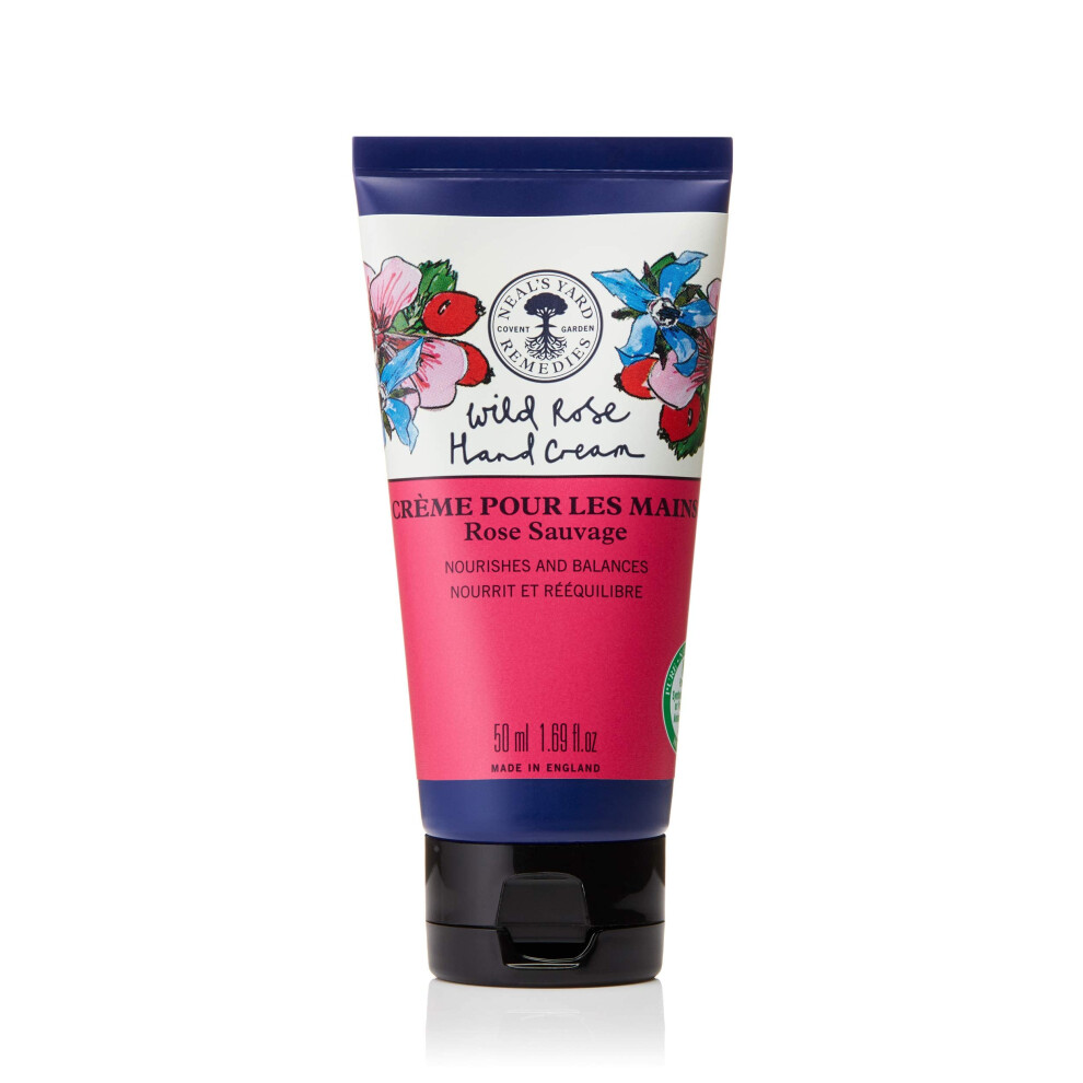 Neal's Yard Remedies Wild Rose Hand Cream, Rich, Luxurious & Beautifully Scented Hand Moisturiser, Vegan & Cruelty-Free, 50ml