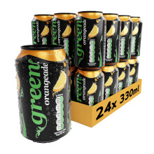 Green Orangeade - Low Calorie Soft Drinks - Sparkling Orange Flavour with 20% Natural Juice - No Added Sugar, Sweetened with Stevia, No Aspartame -
