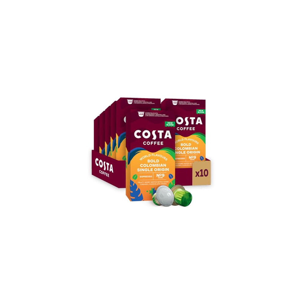 L'or Costa Bold Colombian Single Origin Aluminium Coffee Pods (Pack Of 10, Total 100 Coffee Capsules)