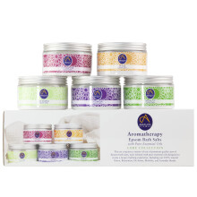 Absolute Aromas Epsom Bath Salts Bundle Gift Set ? 5 x 300g of De-Stress, Detox, Lavender, Mobility and Relaxation Bath Salts - Magnesium Sulphate