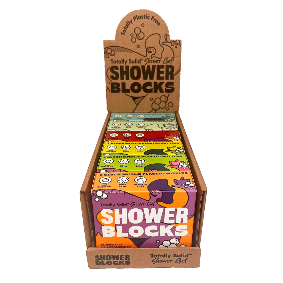 Shower Blocks - Solid Shower Gels Mixed 6 Pack | Plastic, Cruelty And Paraben Free | Vegan | Moisturising Body Soaps For The Shower