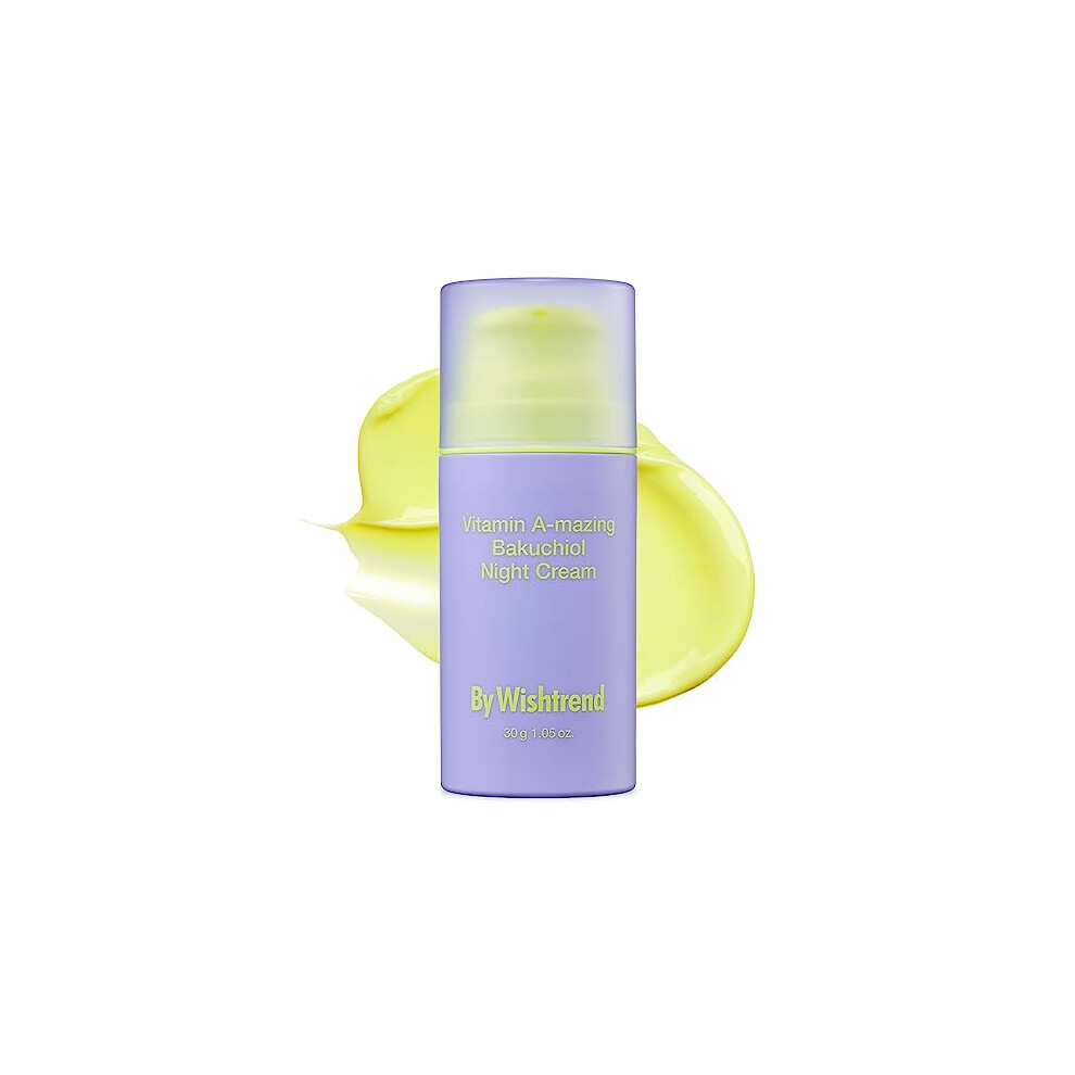By Wishtrend Cream Vitamin A-Mazing Bakuchiol Retinal Night Korean Retinol Alternative, Anti-Aging, For Fine Line, Saggy, Dry Skin For Sensitive