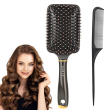 SHINLEA Large Paddle Hairbrush and Tail Comb Set, Detanging Hair Brush Set for Thick Curly Hair, Anti Static Hair Brush, Massaging Scalp for Men Women