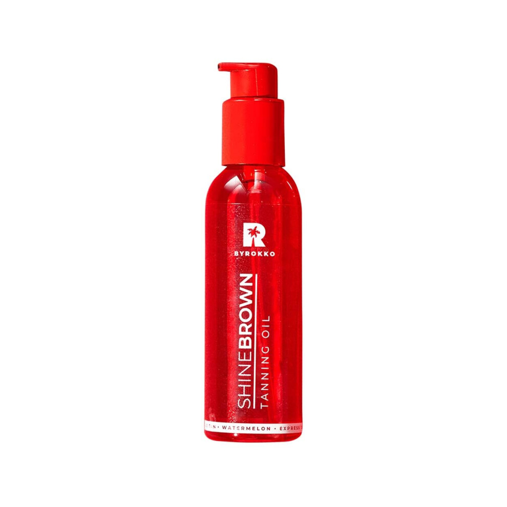 Byrokko Shine Watermelon Tanning Accelerator Oil (145Ml) Premium Oil For Turbo Tan, Sun And Solarium, Fastest, Most Efficient Tanning Oil Brown