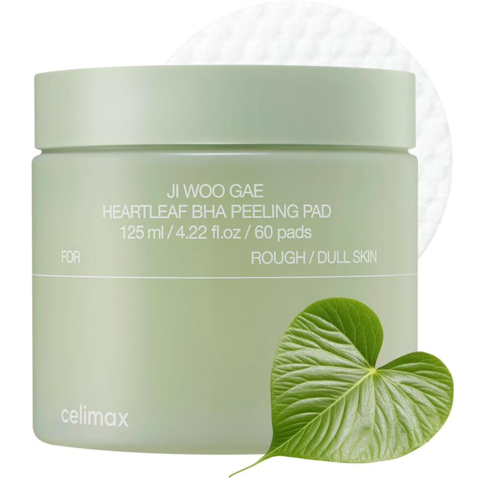 Celimax Ji.woo.gae Heartleaf Bha Peeling Pad, Smooth But Effective Facial Exfoliating Toner Pad, 60Pads