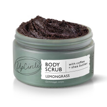 UpCircle Exfoliating Coffee Body Scrub with Lemongrass 220ml - Sea Salt, Shea Butter + Coconut Oil - Exfoliates Your Skin + Improves Circulation -