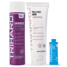 TRIHARD Swim Shampoo and Conditioner Combo | Chlorine Removal for Swimmers, Kids, and Adults - Pre Swim Hair Protection and Post Swim Hair Repair -