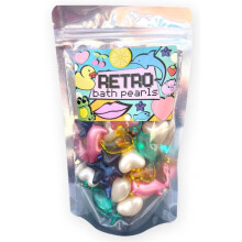 Retro Bath Pearls Jumbo Pack. 30 Assorted Bath Pearls, Various Shapes and Scents. Animals, Hearts, Stars, Pearls. Ideal Stocking Filler, Quirky Gift,