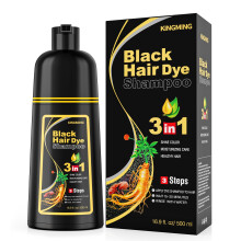 Black Hair Dye Shampoo for Gray Hair?Hair Colour Shampoo for Women and Men?Natural Plant Ingredient (16.9 fl.oz BLACK)