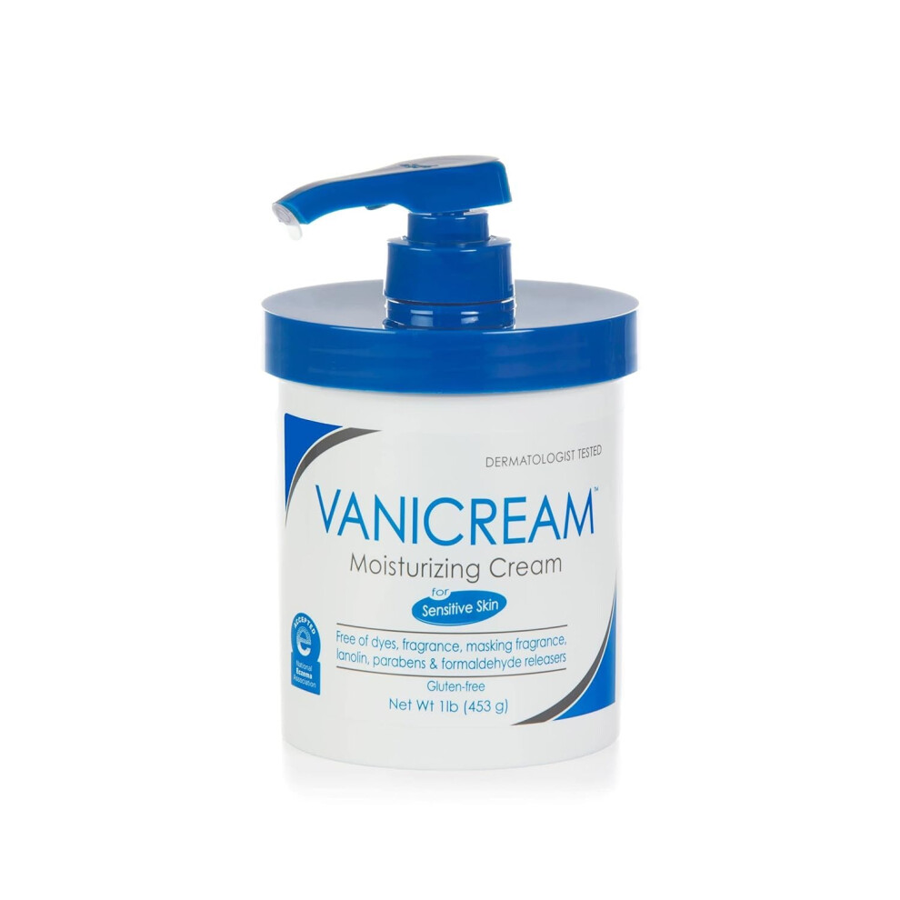 Vanicream Cream Vani Moisturizing Skin With Pump Dispenser - 16 Fl Oz (1 Lb) - Moisturizer Formulated Without Common Irritants For Those With Sensitive