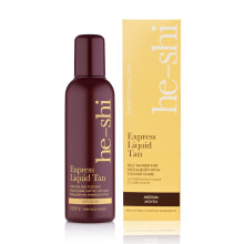 He-Shi Self Tan Express Instant Fake Tan Liquid ? Bronze Natural Quick Dry Formula with Tropical Smell - Vegan & Cruelty Free - Medium Bronzing Glow