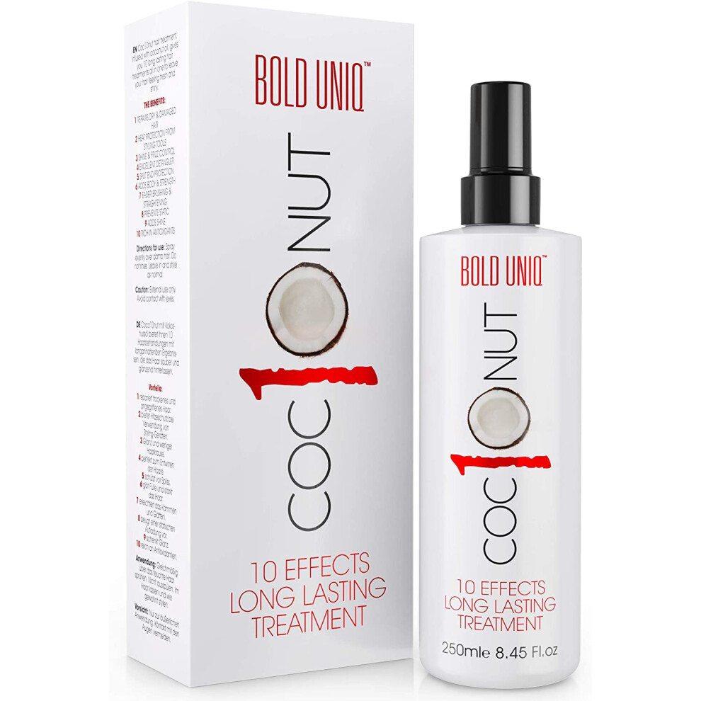 Photos - Hair Styling Product Coconut Heat Protection Spray - Leave-in Hair Protect Treatment for Dry Hair, Anti-Frizz, Fade Protect, Anti-Static, Heat De