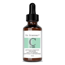 Vitamin C Serum 20% Pure L-Ascorbic Acid, Ferulic Acid, Vitamin E and Hyaluronic Acid for Face and Eyes 1oz. by Dr. Brenner