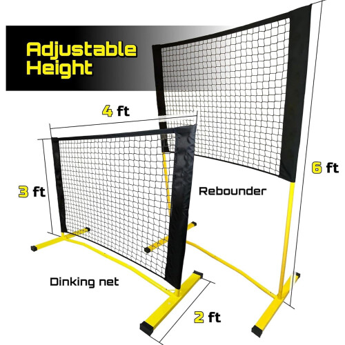 Mini Pickleball Net 1.2m Adjustable Height Quick Assembly 2