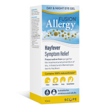Fusion Allergy Day & Night Eye Gel with 100% Natural Ectoin - Drug Free Around The Clock Treatment and Prevention of Hay Fever Symptoms, Dry,