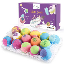 DUAIU 14pcs Natural Bath Bomb Set - Organic Bubble Bath Bombs with Essential Oils for Her Birthday, Anniversary, Valentine's, Mother's Day Gifts for