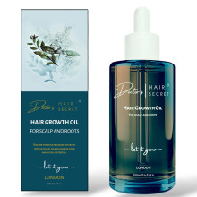 Doctor's Secret Hair Growth Oil with Rosemary, Castor, Lavender, Peppermint, Caffeine, Rosehip and Sweet Almond Oils. 100% Natural Vegan, Doctor