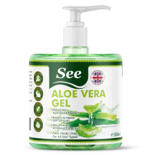 Organic Aloe Vera Gel for Face, Hair and Body - 99.75% Pure, Natural Soothing Hydrating Moisturiser Aloe Gel Rich in Vitamins - Great as After Sun