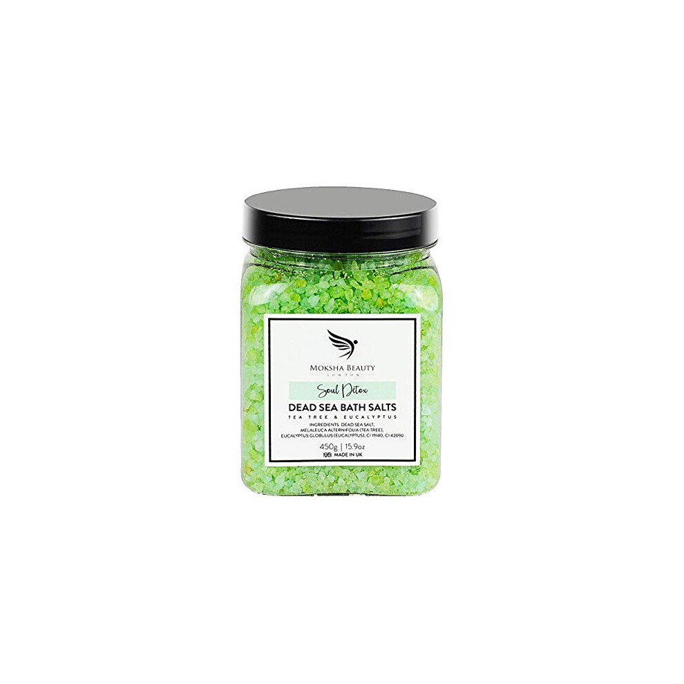 Foot Spa Salts with Tea Tree Oil - Made in UK (450g) Natural Dead Sea Salts for Women, Men. Tea Tree Foot Soak Aromatherapy Bath Salts