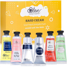 Shea Butter Hand Cream Set- Body & Earth Love Pack of 6 Advanced Repair Hand Cream for Rough&Dry Hands, Non-greasy 6 Plant Fragrances, Birthday Gifts