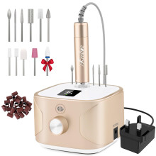 Kredioo Nail Drill 35,000RPM, Electric Nail File for Acrylic and Gel Nails, Professional Nail Drill Machine, Manicure Pedicure Kit with 11 Bits, LCD