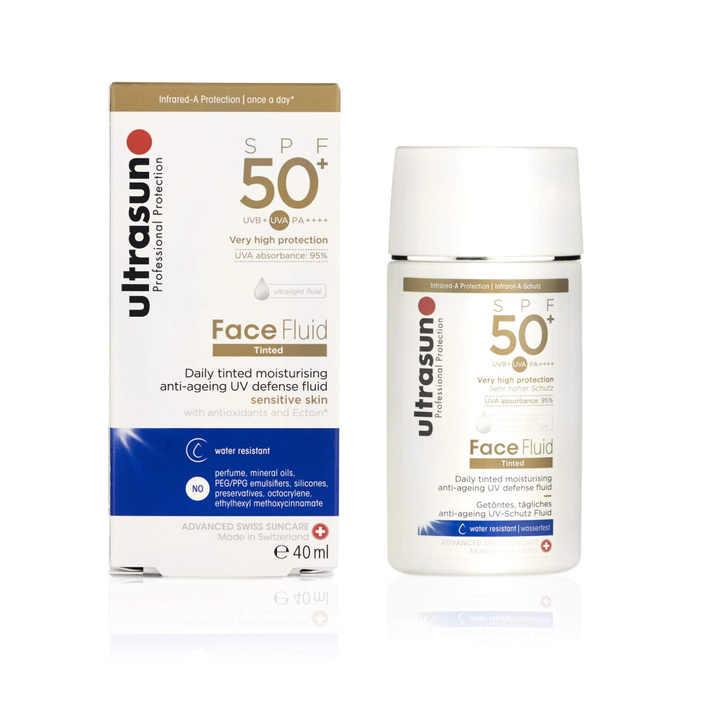 Ultrasun Face Fluid Tinted-Honey Anti-Ageing Spf50+, 40 Ml