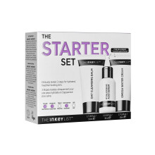 The INKEY List Starter Set, Oat Cleansing Balm, Hyaluronic Acid Serum & Omega Water Cream, Nourishing Skincare Set, Gentle Cleanser, Suitable For All
