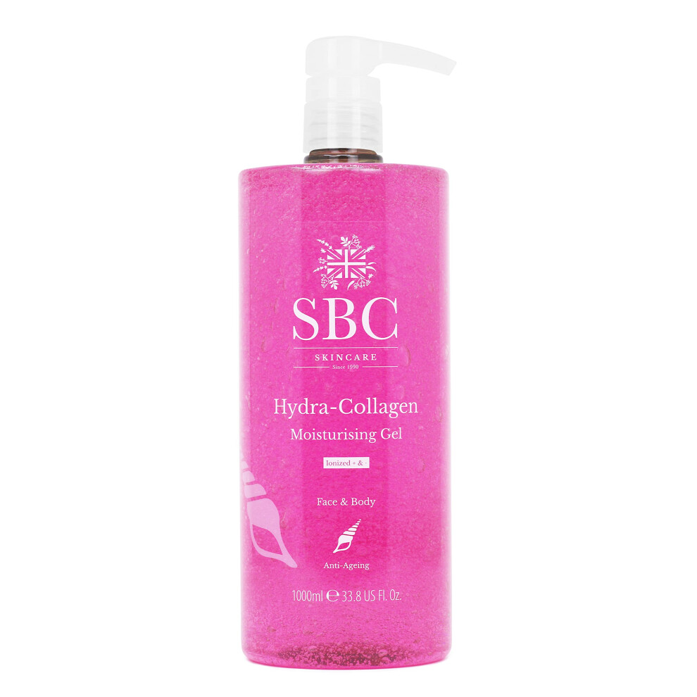 Sbc Skincare Hydra-Collagen Moisturising Gel - 1000Ml | Anti-Ageing Collagen Gel | Oil-Free Lightweight Face And Body Moisturiser Gel | Collagen
