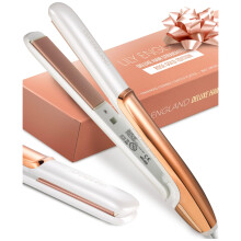 Lily England Hair Straighteners for Women - 2-in-1 Ceramic Flat Iron & Curler, Rose Gold Straightener with Adjustable Temp 100-230?C, Fast Heat-Up,
