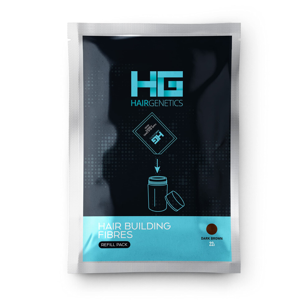 Hair Genetics Hair Fibres Dark Brown 22G Refill Pack For Hair Loss Treatment And Thinning Hair
