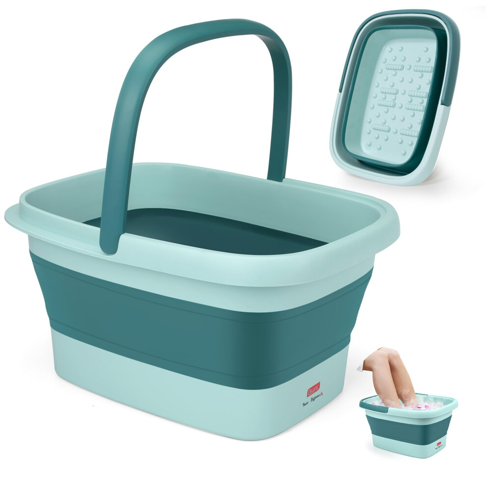 Deanic Foot Spa, Foot Bath With Massager, Collapsible Pedicure Bowl With Carry Handle, Footspa For Women And Men, Foot Soak Bowl (Blue)