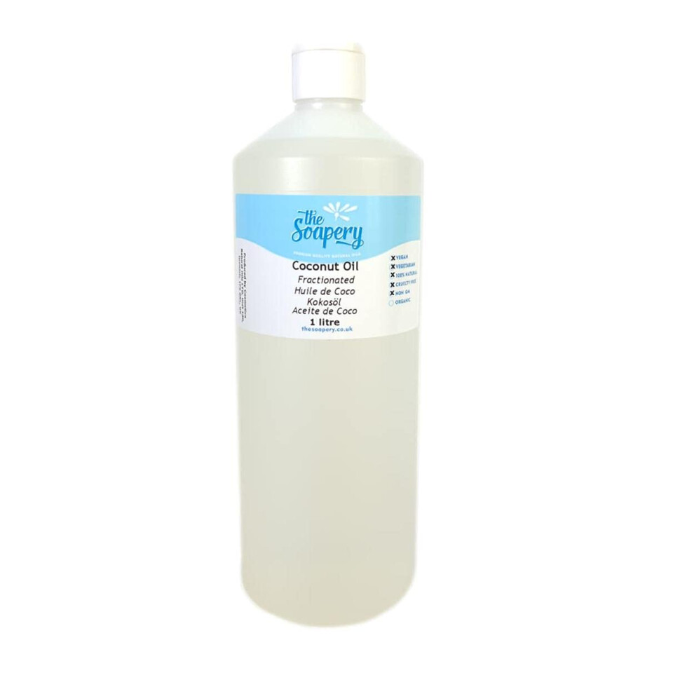 The Soapery Fractionated Coconut Oil 1 Litre - 100% Pure And Natural Carrier Oil For Skin And Hair Treatments