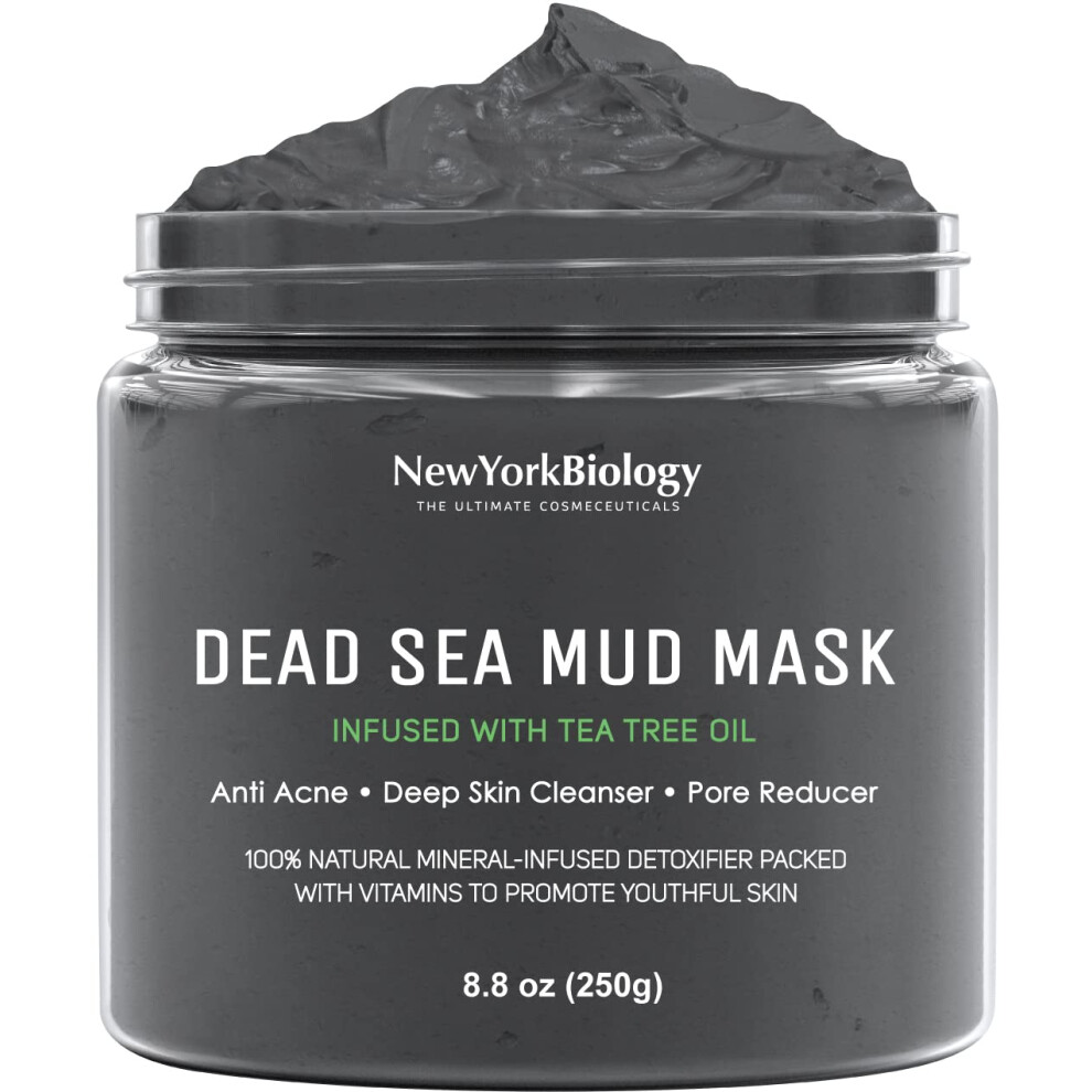 New York Biology The Ultimate Cosmeceuticals New York Biology Dead Sea Mud Mask For Face And Body Infused With Tea Tree - Spa Quality Pore Reducer For Acne, Blackheads And Oily Skin - Tightens