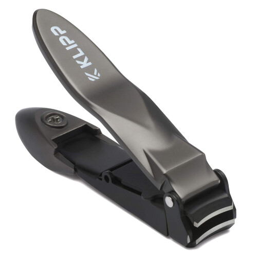 Nail Clippers for Men with Catcher ? KLIPP Razor-Sharp Heavy Duty Self-Collecting Nail Cutters with Ergonomic Lever Keep Fingernails and Toenails