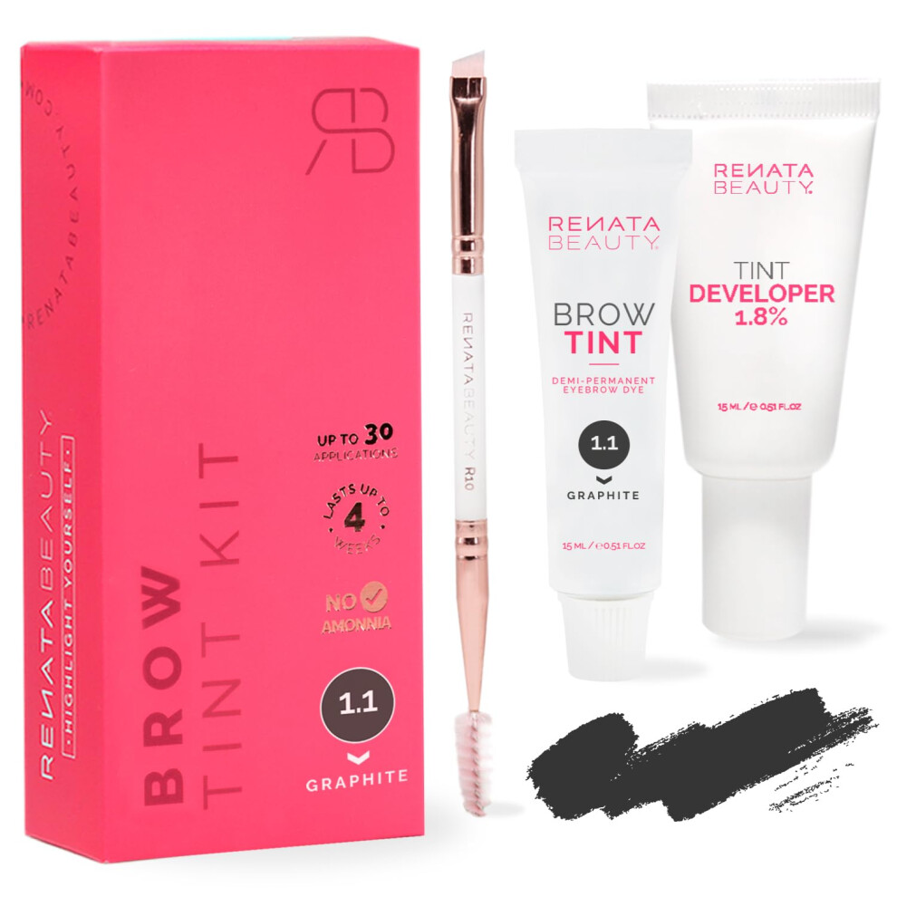 RB RENATA BEAUTY Brow Tint Kit ? Eyebrow Tint Set ? Dye Kit with Color Tint, Cream Developer and Styling Brush ? Long-Lasting Effect Up to 4 Weeks ?-image-OPC-PJ5M8H9-NEW