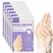 CCKULOOB Hand Mask, 6 Pairs Super Hydrating Hand Mask Moisturizing Hand Mask that Enriched with Collagen, Shea Butter, and Vitamin-E to Revive Dry,