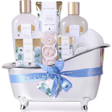 Spa Luxetique Spa Gift Set,Pamper Gift Sets for Women, 8pcs Jasmine Bath Gifts Sets with Essential Oil,Body Lotion,Bath Bombs,Mum Gifts, Mothers Day