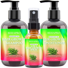 Hair Growth Shampoo and Conditioner Sets w/6 in 1 Heat Protectant Spray,Rosemary Oil Biotin Keratin Caffeine Sulfate Free Hair Thickening Products for
