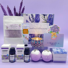 Bath Set Pamper Gifts For Women, Get Well Soon Gift For Her, Lavender Skin Care Gifts Ideas For Mum, Best Friend, Sister, Relaxation SPA Ladies Self