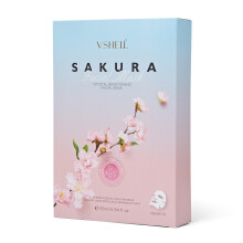 Japanese Sakura Face Sheet Mask Set of 10 - Infused with Sakura Extract & Arbutin to Brighten & Even Skin Tone - Glowing, Radiant Skin Care