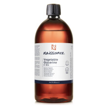 Naissance Vegetable Glycerine (Glycerol) Liquid (no. 806) 1 Litre - 100% Pure & Natural Glycerin, Premium EP/BP/USP Pharmaceutical Grade, Natural