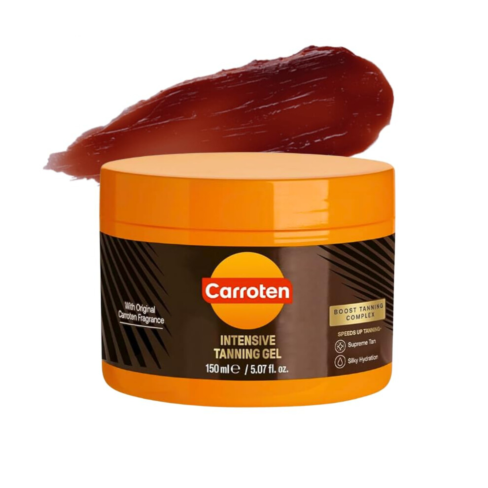 Carroten Gold Intensive Tanning Gel 150 Ml - Tan Accelerator With Coconut Oil And Vitamin A & E - Sunbed Tanning Accelerator - Sunscreen Without Spf