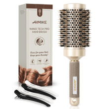 AIMIKE Round Brush for blow drying, Large Round Hair Brush Nano Thermal Ceramic & Ionic Tech, for Blow Drying & Styling, Curling and Shine - 84 mm