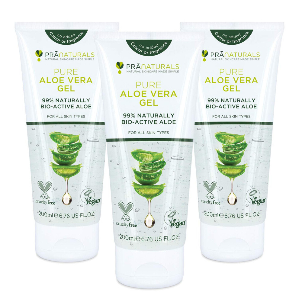Pranaturals Pure Aloe Vera Gel 200Ml ? Soothing & Hydrating, Rich In Vitamins, For Bug Bites And Minor Burns, For All Skin Types, Cruelty-Free & Vegan