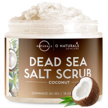 O Naturals 510g Ultra Hydrating Coconut Dead Sea Salt Scrub - Skin Smoothing Body Scrub Exfoliator & Foot Scrub, Body Exfoliator & Exfoliating Face