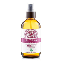 Alteya Organic Rose Water Spray 240 ml Glass- 100% Pure Organic Rosa Damascena (Damask Rose) Hydrolat - No additives - USDA Certified Organic - Face