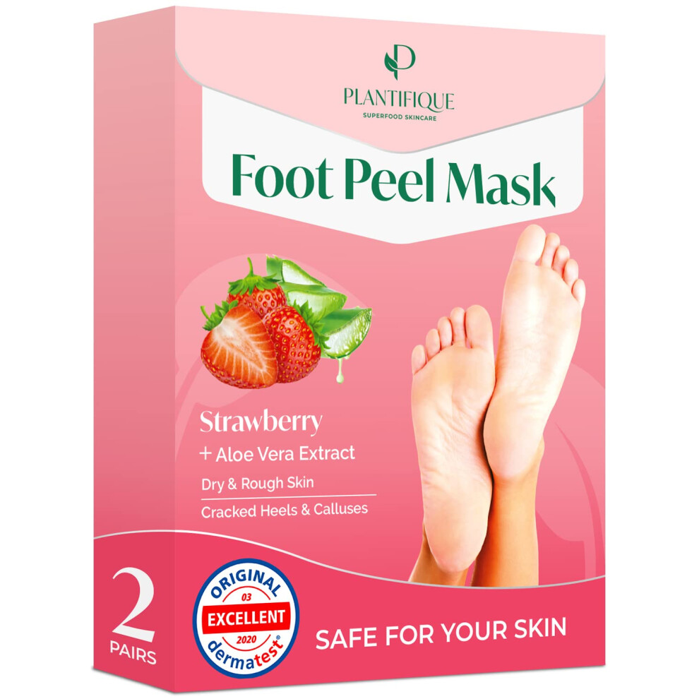 Plantifique Foot Peel 2 Pack - Mask Foot Mask Dermatologically Tested Repair Heels & Removes Dry Dead Skin For Soft Baby Feet - Exfoliating Peel Mask